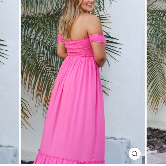 NWT Bella and Bloom Boutique Be happy smocked dress size medium pink - Picture 3 of 3